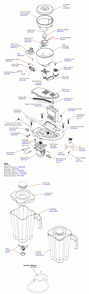 Diagram Diagram and Parts List for HBS1200-CCC-N  Hamilton Beach Blender